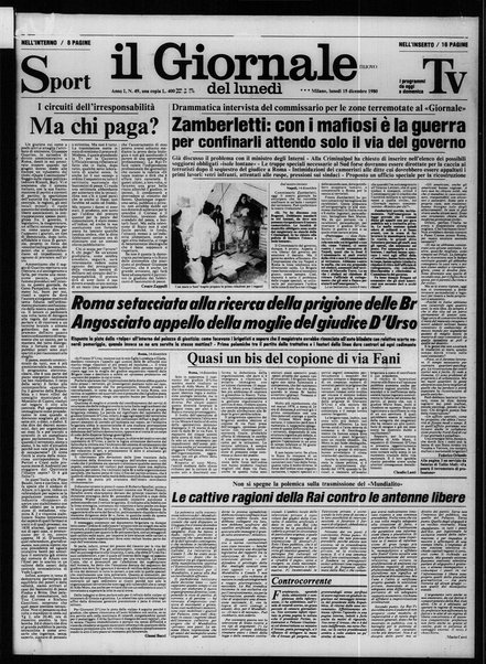 Il giornale nuovo del lunedì